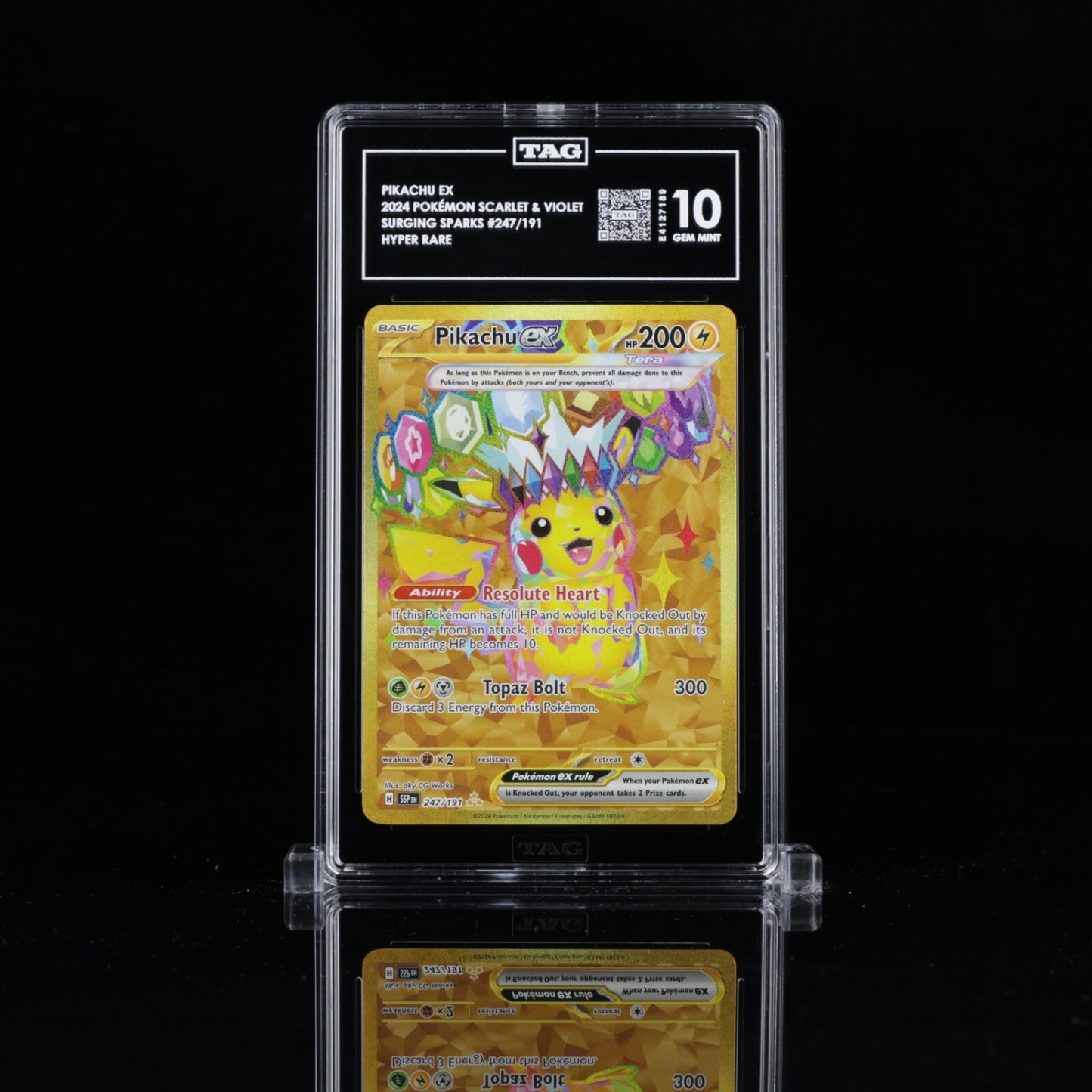 TAG 10 Pokemon Pikachu ex - 247/191 - Hyper Rare Gold SIR