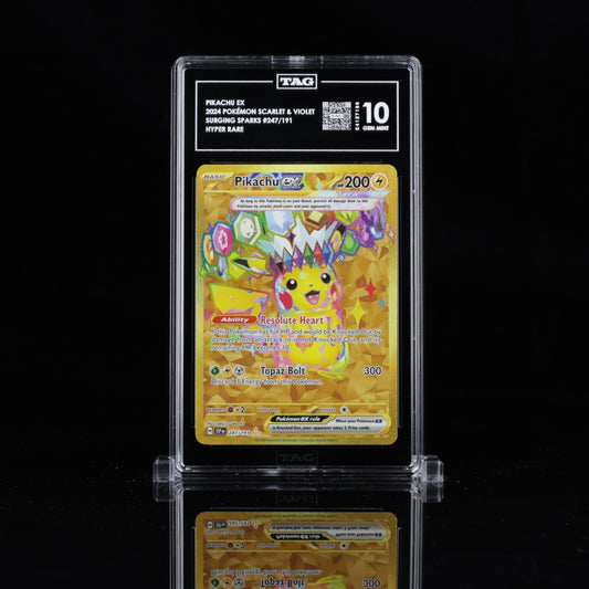 TAG 10 Pokemon Pikachu ex - 247/191 - Hyper Rare Gold SIR