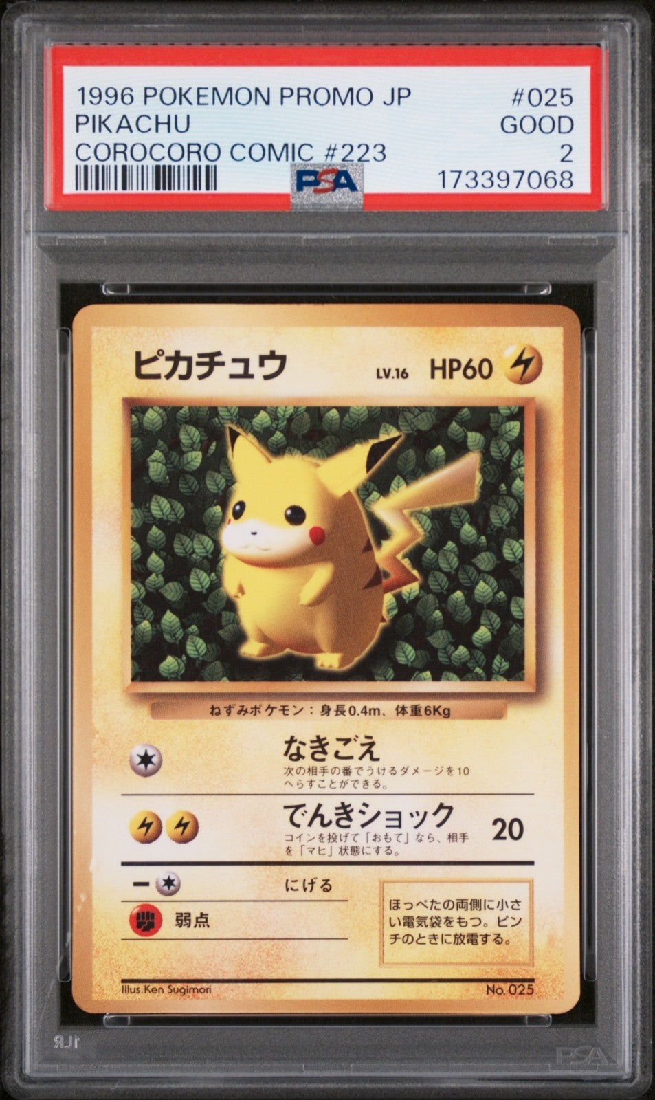 Ivy Pikachu Pokemon 1996 Glossy Corocoro Comic November Promo Japanese 025 PSA 2