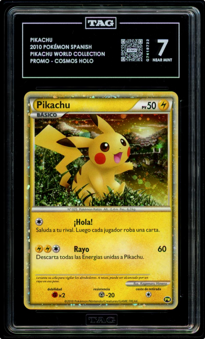 Pokemon 2010 Pikachu Holo World Collection PW Spanish TAG 7