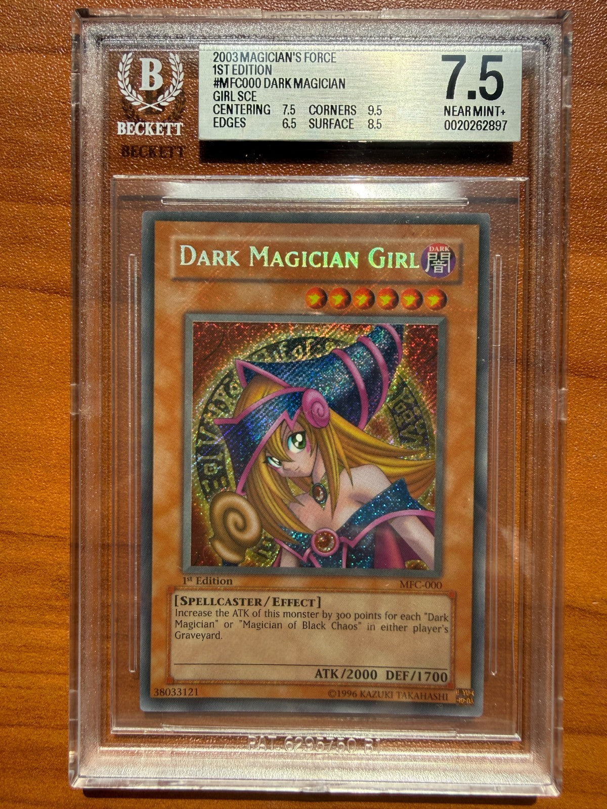 YuGiOh! Dark Magician Girl Secret Rare MFC-000 1st Edition BGS 7.5