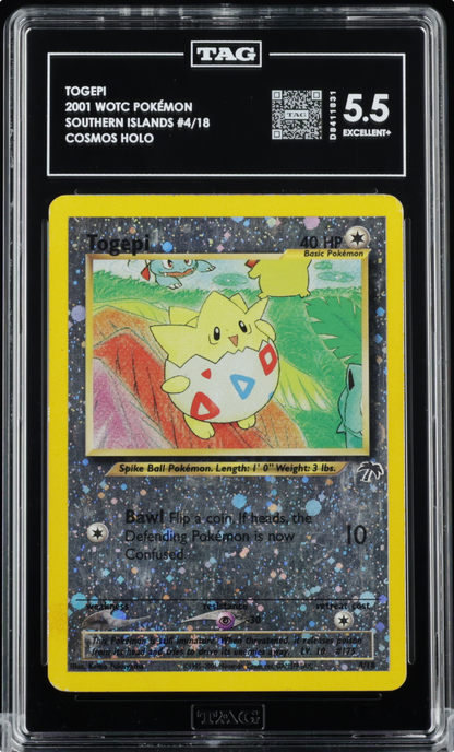 2001 POKEMON SOUTHERN ISLANDS PROMO #4 TOGEPI HOLO TAG 5.5 PSA