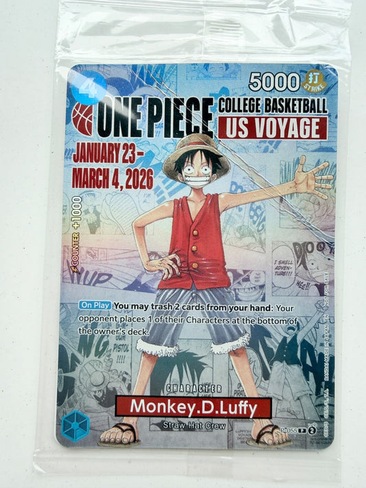 Monkey D. Luffy P-055 One Piece College Basketball US Voyage Promo Sealed NM