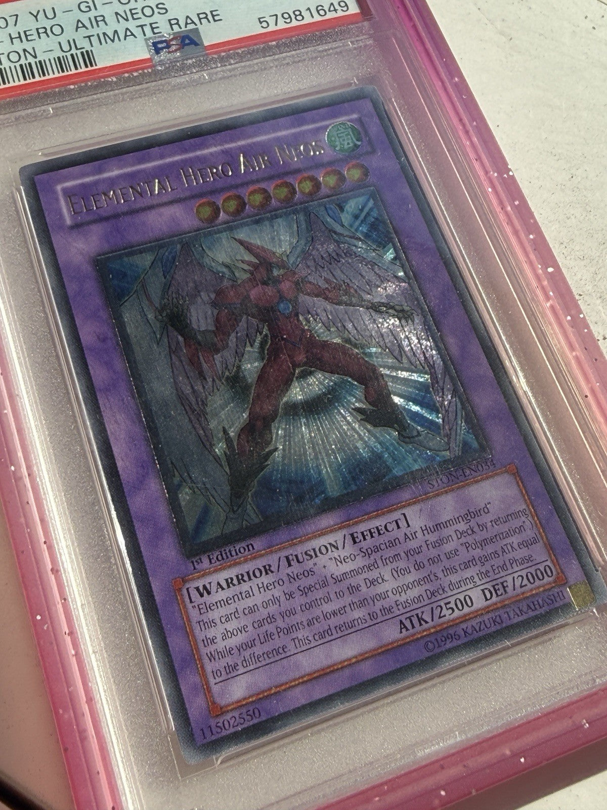 PSA 9 Yu-Gi-Oh Elemental Hero Air Neos STON-EN034 1st Edition Ultimate Rare