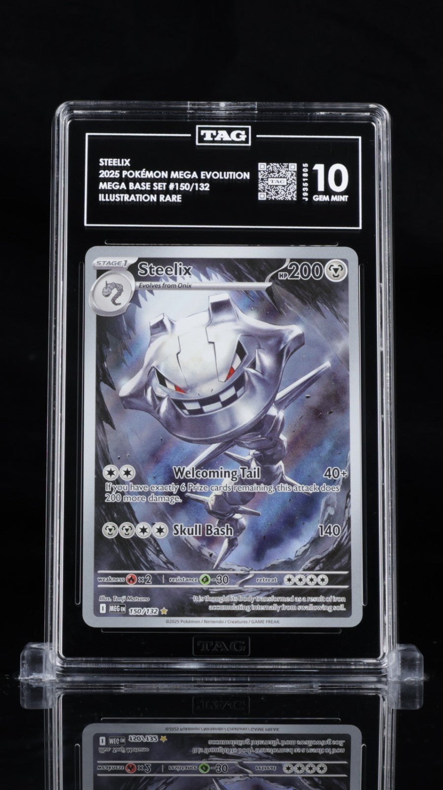2025 POKEMON MEG EN-MEGA EVOLUTION ILLUSTRATION RARE #150 STEELIX TAG 10