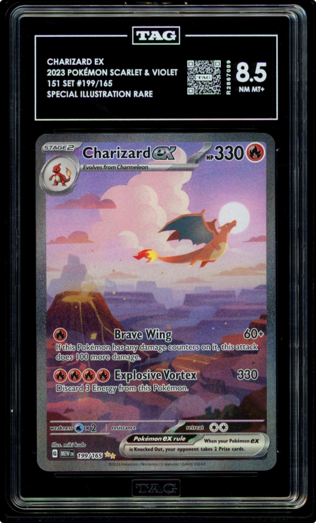 TAG 8.5 Charizard ex 199/165 SPECIAL ILLUSTRATION RARE Sv: Scarlet & Violet 151