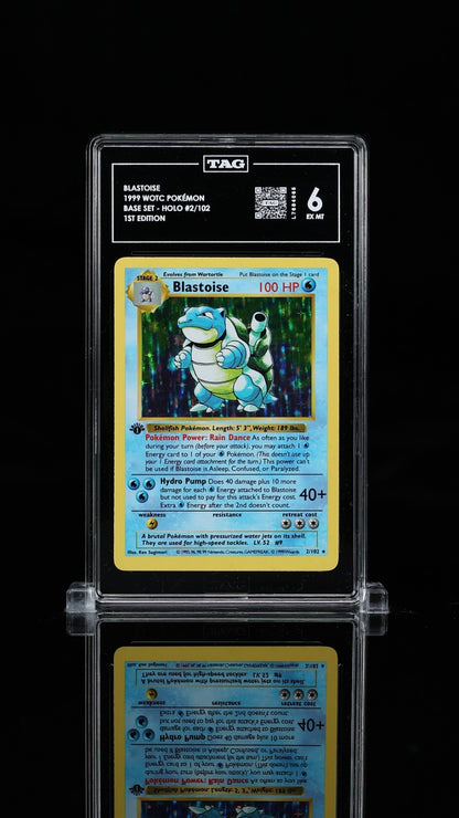 1999 Pokemon Blastoise 1st Edition Base Set Shadowless Holo TAG 6 PSA