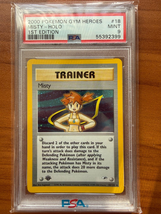 2000 Pokemon Gym Heroes Misty Holo Trainer #18 1st Edition PSA 9 MINT