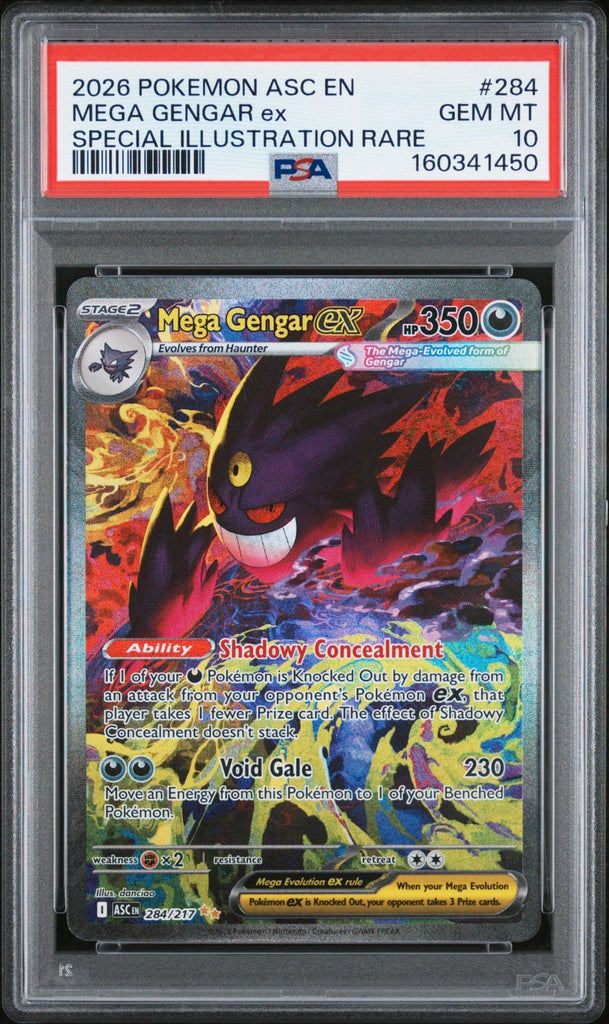 2026 POKEMON ASCENDED HEROES SPECIAL ILLUSTRATION RARE MEGA GENGAR 284 EX PSA 10
