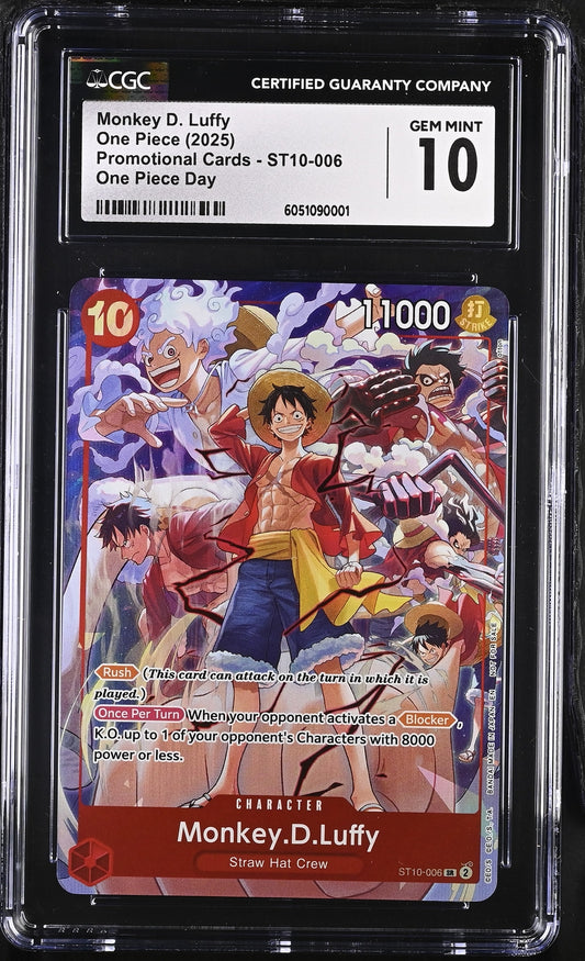 Monkey D. Luffy ST10-006 One Piece Day Dallas Card English 2025 CGC 10 PSA #2
