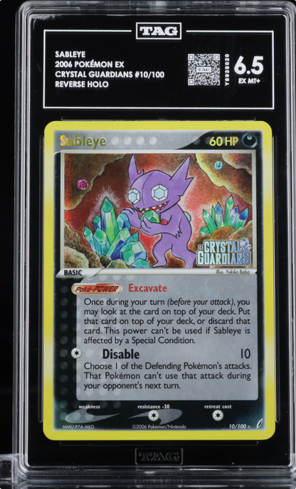 POKEMON 2006 EX Crystal Guardians SABLEYE Reverse Foil #10 TAG 6.5
