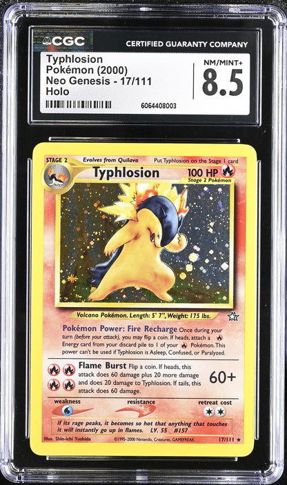2000 Pokemon Neo Genesis Holo #17 Typhlosion CGC 8.5