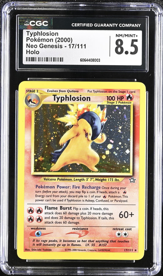 2000 Pokemon Neo Genesis Holo #17 Typhlosion CGC 8.5