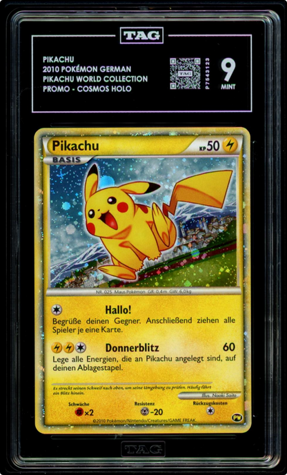 2010 PIKACHU HOLO GERMAN WORLD COLLECTION POKEMON JAPANESE TAG 9