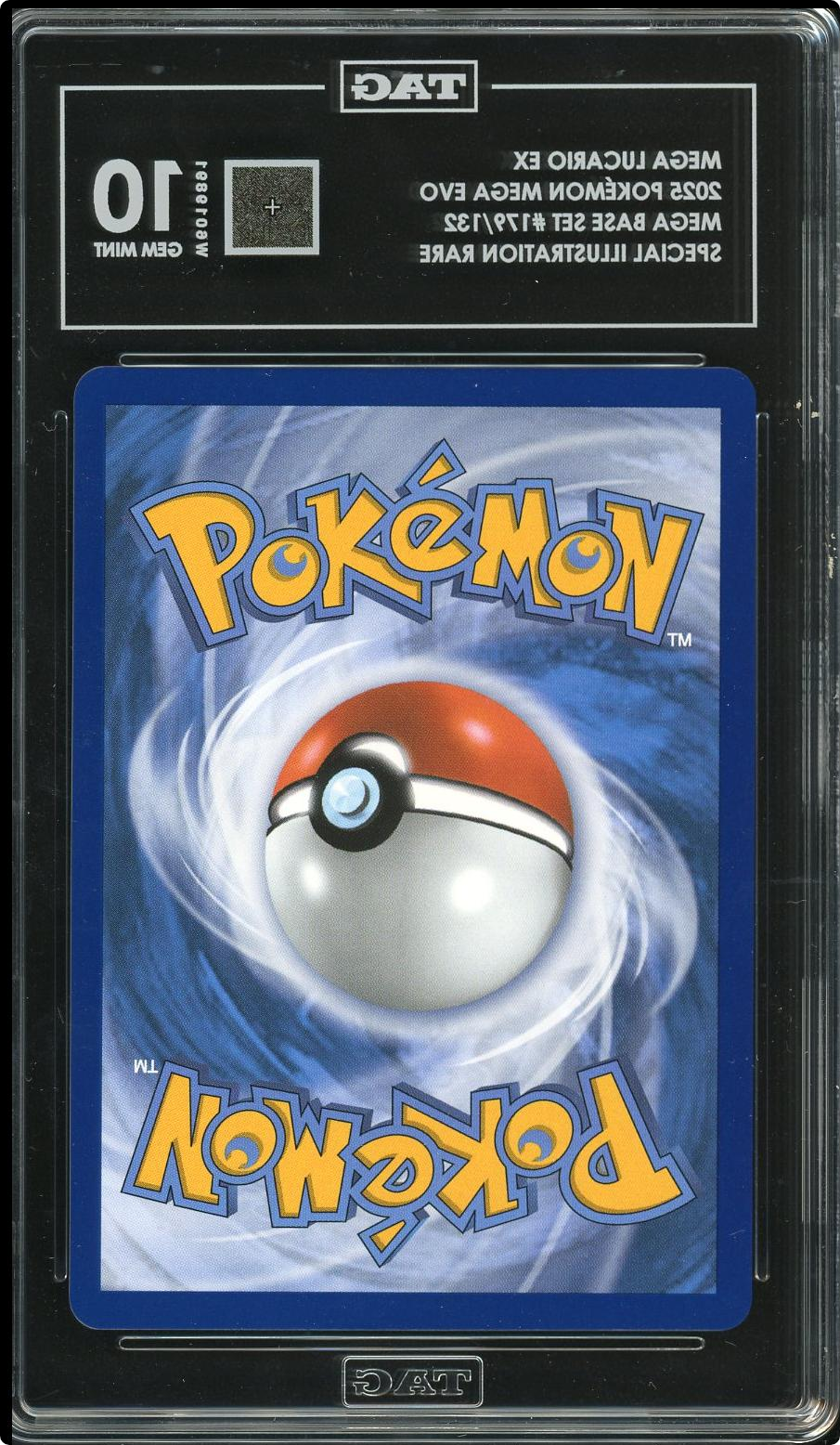 Pokemon Mega Lucario EX 179/132 Me01: Mega Evolution Holo TAG 10