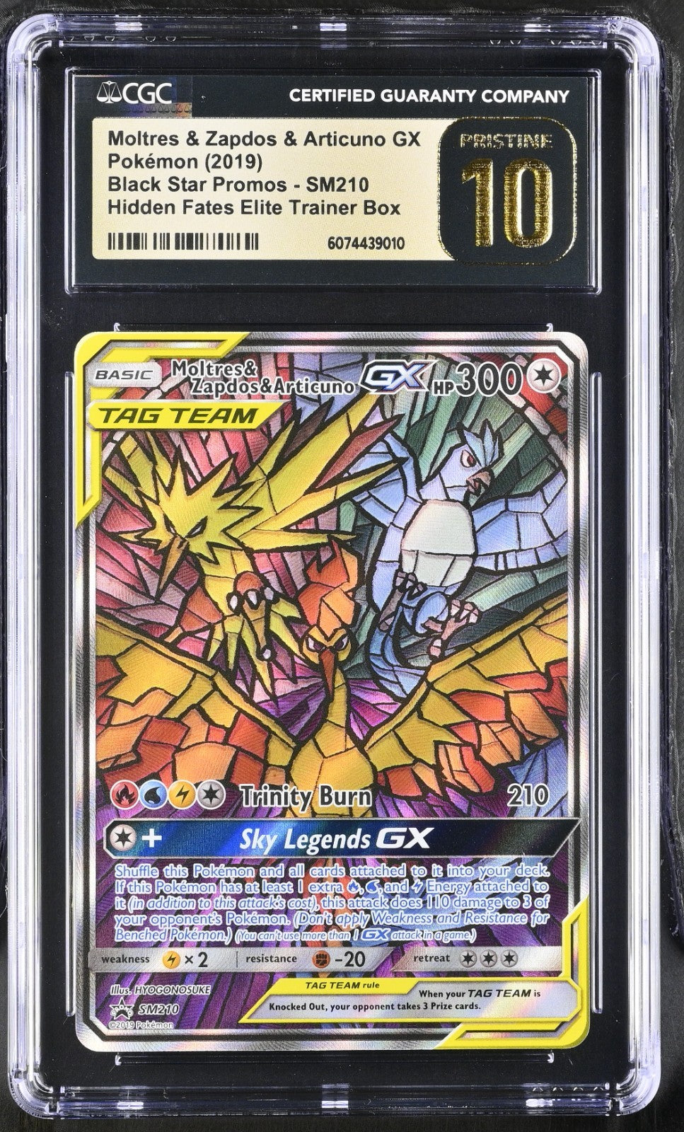 Hidden Fates ETB Moltres & Zapdos & Articuno GX SM210 Promo CGC PRISTINE 10