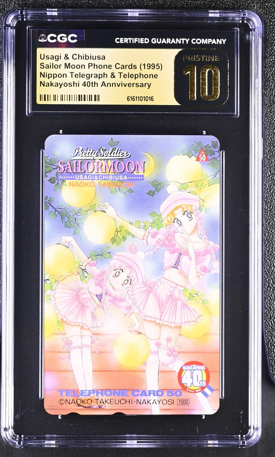 1995 Sailor Moon Phone Card Nippon Telegraph Usagi CGC Pristine 10 (POP 1)