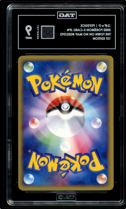 2002 POKEMON JAPANESE TOWN ON NO MAP #020 PSYDUCK 1st EDITION TAG 9