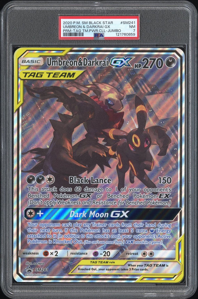 Umbreon & Darkrai GX SM241 Tag Team Sun & Moon JUMBO PSA 7 #2