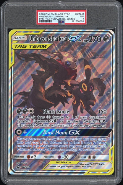 Umbreon & Darkrai GX SM241 Tag Team Sun & Moon JUMBO PSA 7 #2