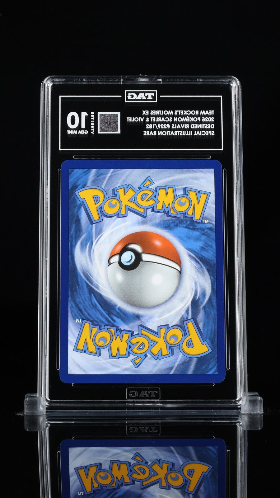 Pokemon Rocket's Moltres ex Destined Rivals SIR #229 TAG 10 Gem Mint