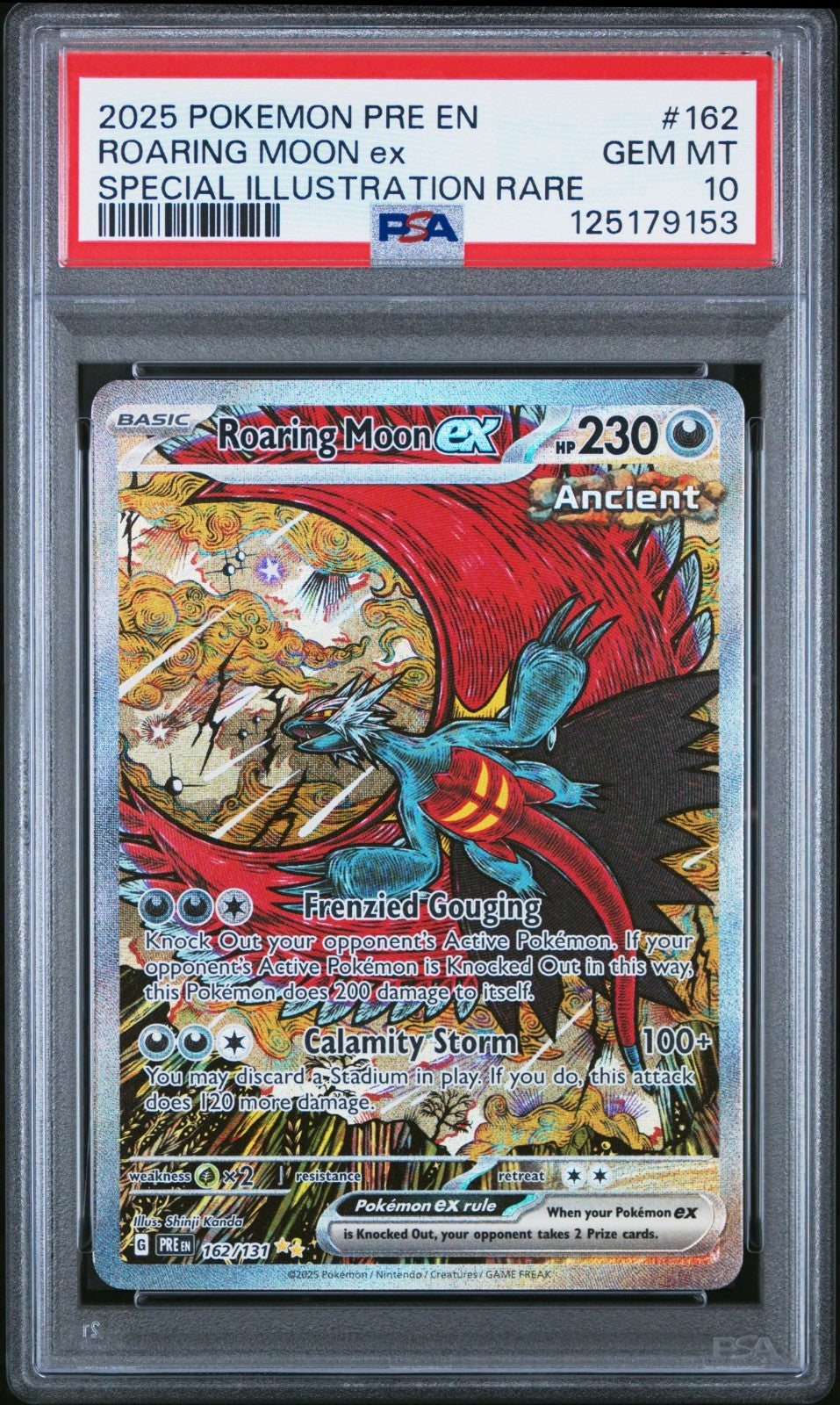 PSA 10 Roaring Moon ex Special Illustration Rare 162/131 Prismatic Evolutions