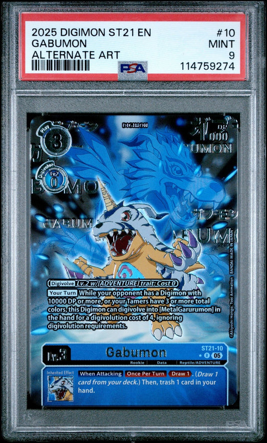 2025 Gabumon Rare Pull Foil - ST21-10 - Digimon PSA 9 Alternate Art