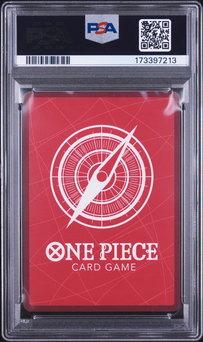 One Piece EB02 OP05-060 L Monkey D. Luffy Parallel GOLD FONT Anime 25th PSA 8