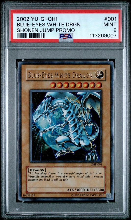 2002 YUGIOH! SHONEN JUMP PROMO #001 BLUE-EYES WHITE DRAGON PSA 9