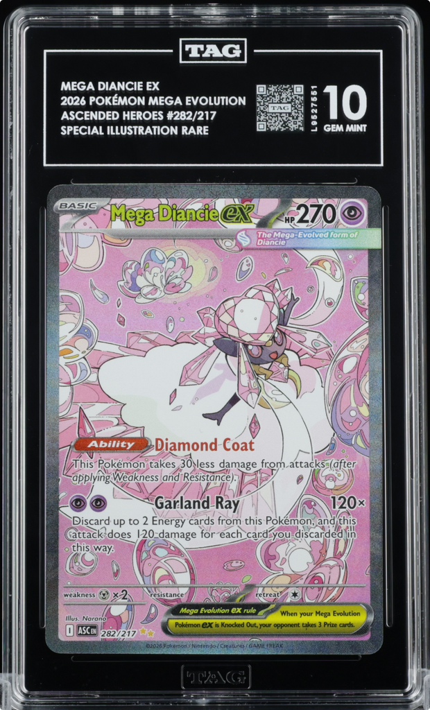 Pokemon Ascended Heroes Mega Diancie ex SIR 282/217 TAG 10