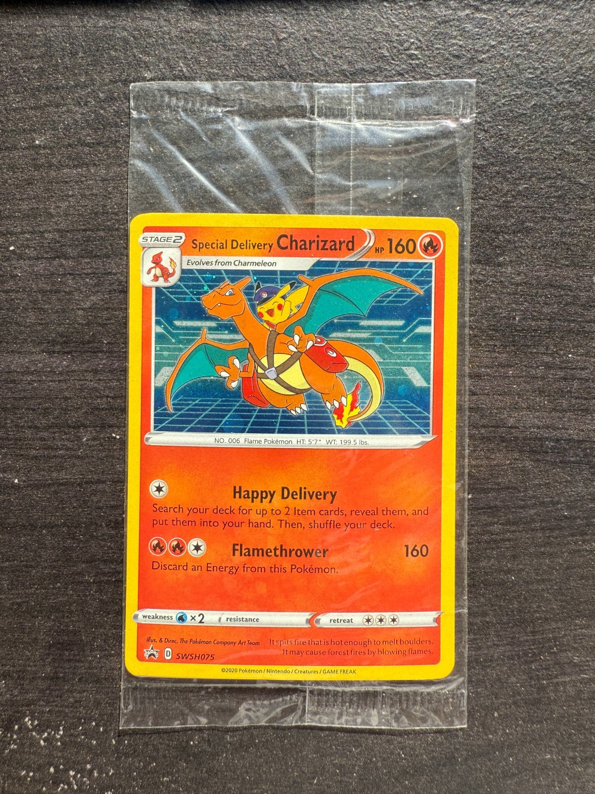 Special Delivery Charizard Pokemon Center Promo Card Sealed SWSH075