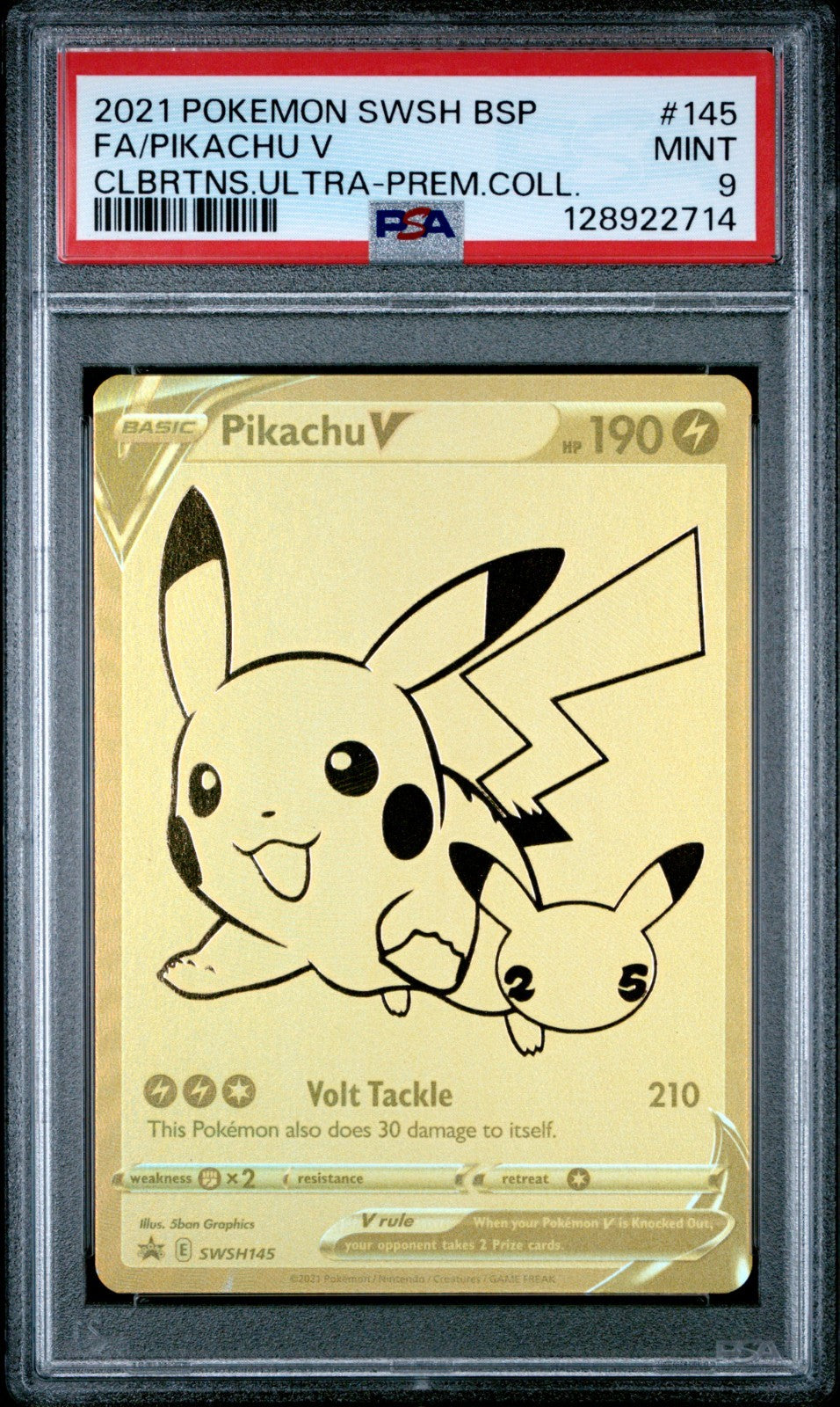 Pikachu V SWSH145 Pokemon Celebrations UPC Black Star Promo PSA 9 MINT
