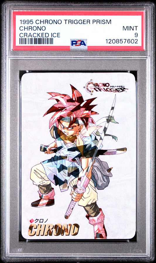 PSA 9 Chrono Cracked Ice Prism Holo Japanese Chrono Trigger Card Game 1995