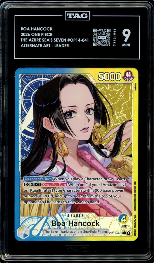 ONE PIECE JAPANESE Boa Hancock (Alt Art) OP14-041 The Azure Sea's Seven TAG 9