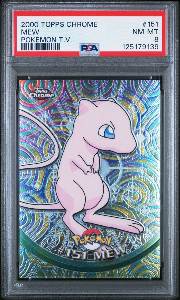 2000 Topps Chrome Pokemon TV Mew #151 Holo PSA 8 NM-MT