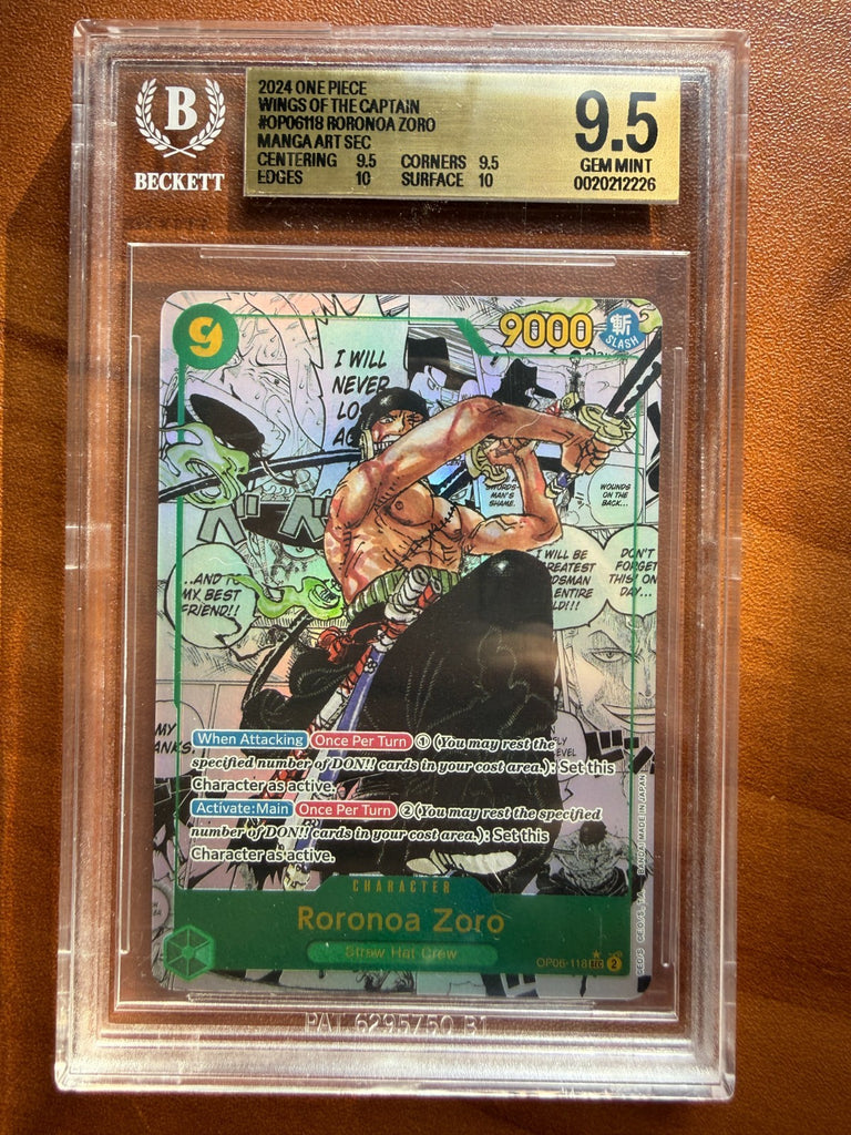 2024 One Piece Zoro Manga Art OP06-118 Wings of the Captain BGS 9.5