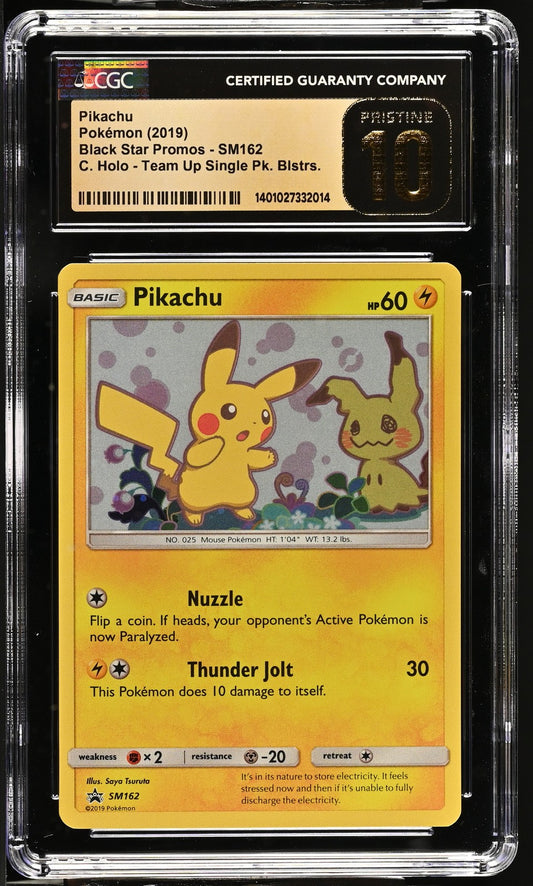 2019 Pokemon SM Black Star Promos Pikachu #SM162 CGC Pristine 10 PSA