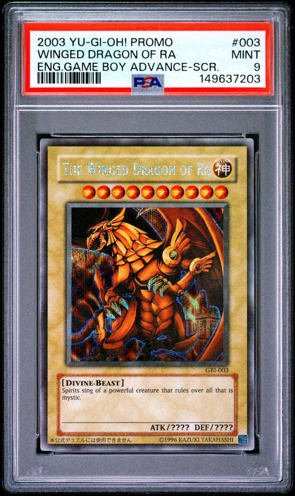 Yugioh Winged Dragon Of Ra Game Boy Secret Rare PSA 9 GBI-003