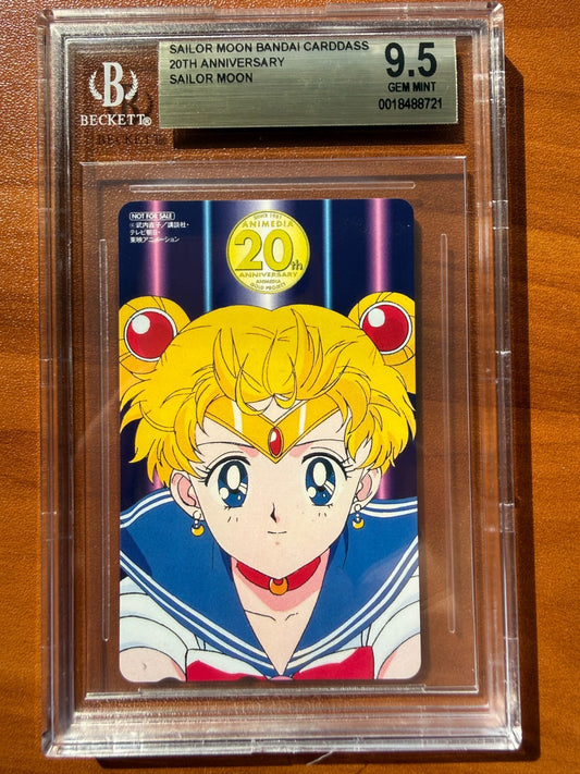 Bandai Carddass Phone Card Sailor Moon 20th Anniversary BGS 9.5
