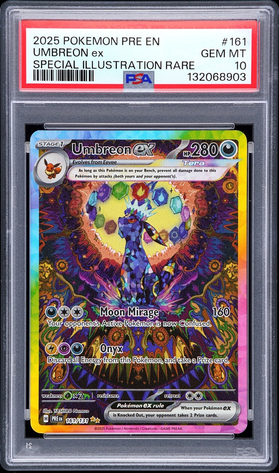 Pokémon Prismatic Evolutions Umbreon EX Sir SAR 161/131 PSA 10