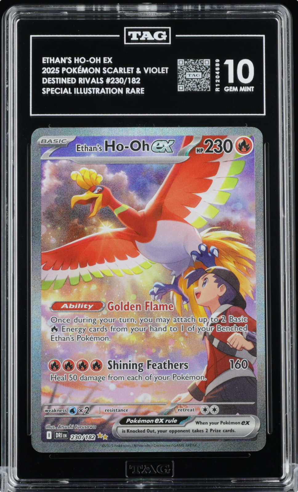 2025 POKEMON DRI EN-DESTINED RIVALS #230 ETHAN'S HO-OH EX TAG 10