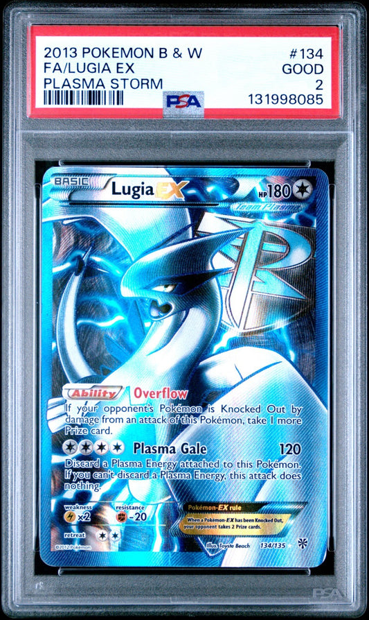PSA 2 Pokemon Lugia EX 134/135 Plasma Storm Ultra Rare Full Art Holo