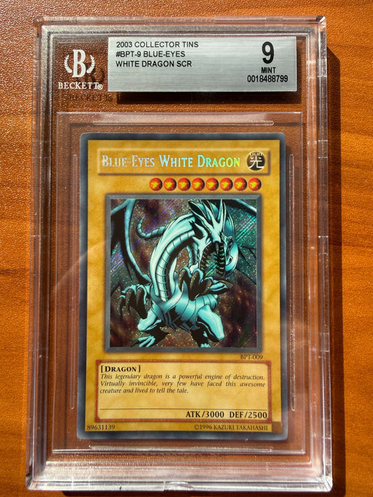 Yugioh Blue Eyes White Dragon BPT 009 Collector's Tin Card BGS 9