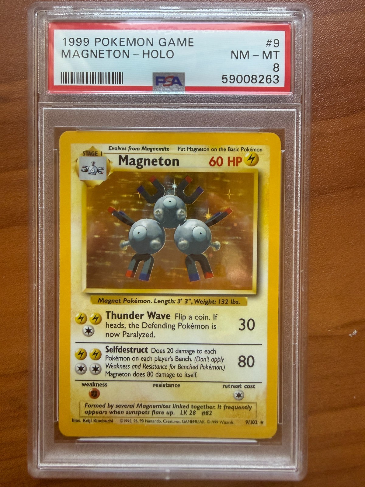 Magneton Pokemon Base Set Holo #9 PSA 8