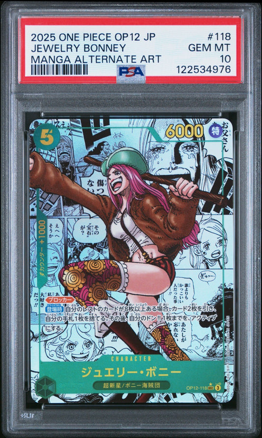 PSA 10 Bonney OP12-118 Manga Alt Art Comic Parallel ONE PIECE Japanese #3