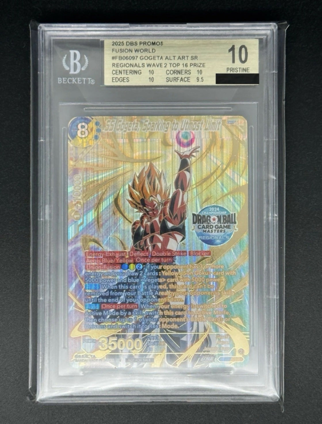 Dragon Ball BT22-137 SS Gogeta, Sparking to Utmost Limit Top 16 Regionals BGS 10