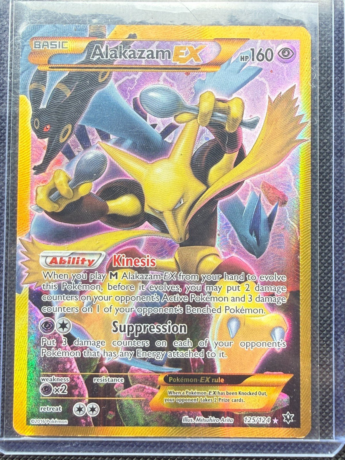 Alakazam EX 125/124 XY Fates Collide 2016 Secret Holo Rare Pokemon MP