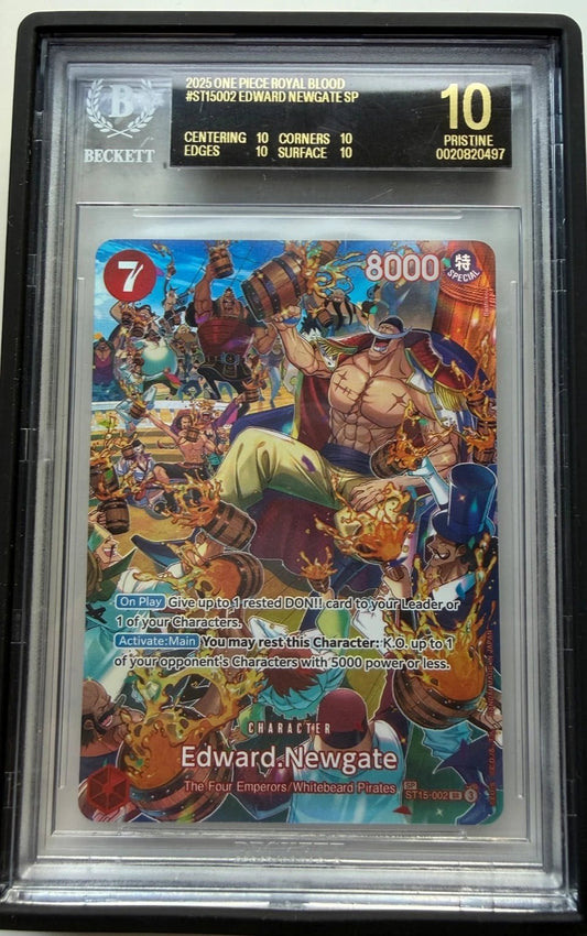 Bandai One Piece Royal Blood Edward Newgate ST15-002 SP Foil BGS 10 BLACK LABEL