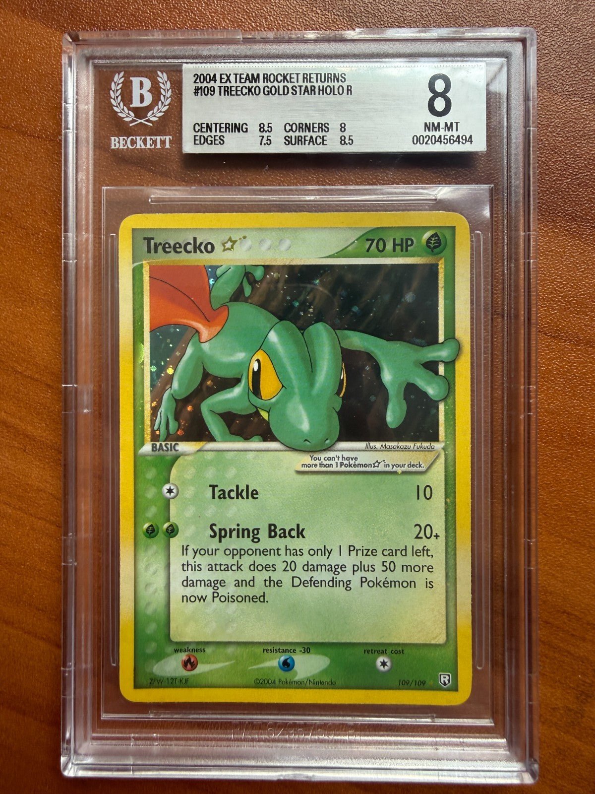 BGS 8 Treecko Gold Star - 109/109 - Team Rocket Returns - Pokemon