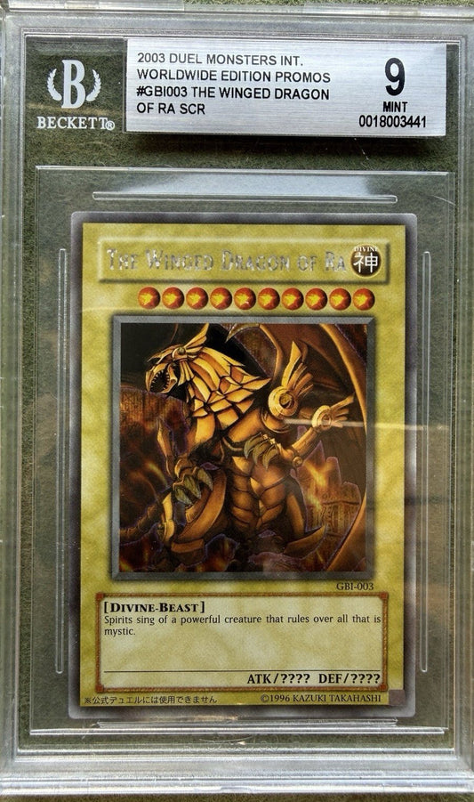 BGS 9 Winged Dragon of Ra GBI - 003 Secret Rare Promo YuGiOh English Holo
